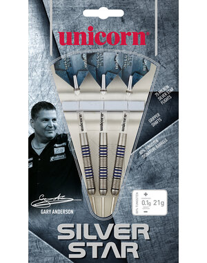 Unicorn Darts Unicorn Gary Anderson Silver Star 80% 20g Steel Tip Darts