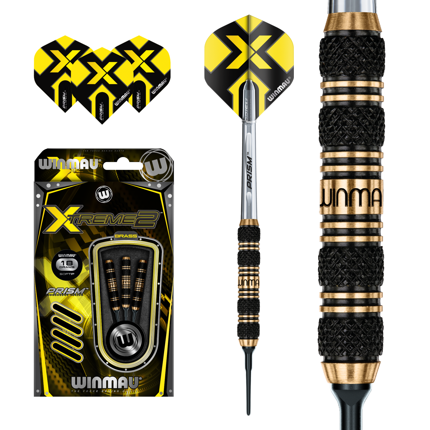 Winmau Xtreme 2 Brass 18g Soft Tip Darts DARTING AROUND LLC