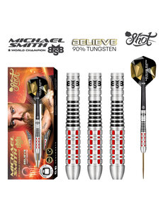 SHOT DARTS Shot Michael Smith Believe 90% Tungsten Front Weighted Steel Tip Darts