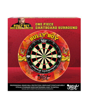 SHOT DARTS Shot Michael Smith Bully Boy 1 Piece Dartboard Surround-Red