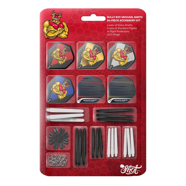 SHOT DARTS Shot Darts Michael Smith Bully Boy Accessory 84 Piece Kit