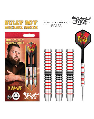 SHOT DARTS Shot Michael Smith Bully Boy Plated Brass Steel Tip Darts 24g