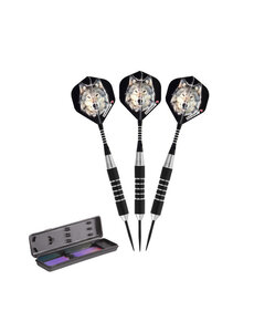 ElkaDart Elkadart Lone Wolf Silver With Black Knurling  Steel Tip Darts