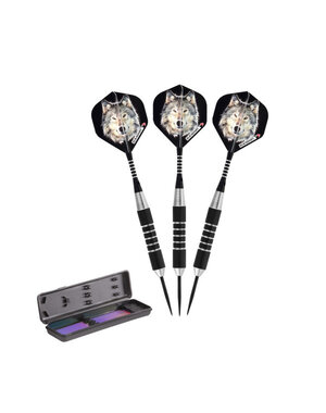 ElkaDart Elkadart Lone Wolf Silver With Black Knurling  Steel Tip Darts