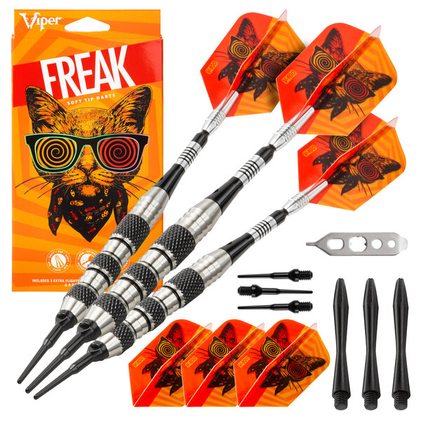 Viper Darts Viper The Freak Knurled and Shark Fin Barrel 18g Soft Tip Darts