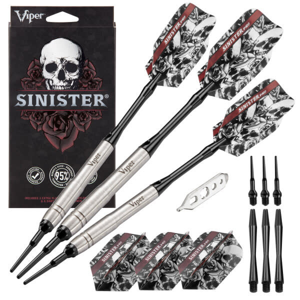 Viper Darts Viper Sinister 95% Tungsten Grooved Barrel 18g Soft Tip Darts