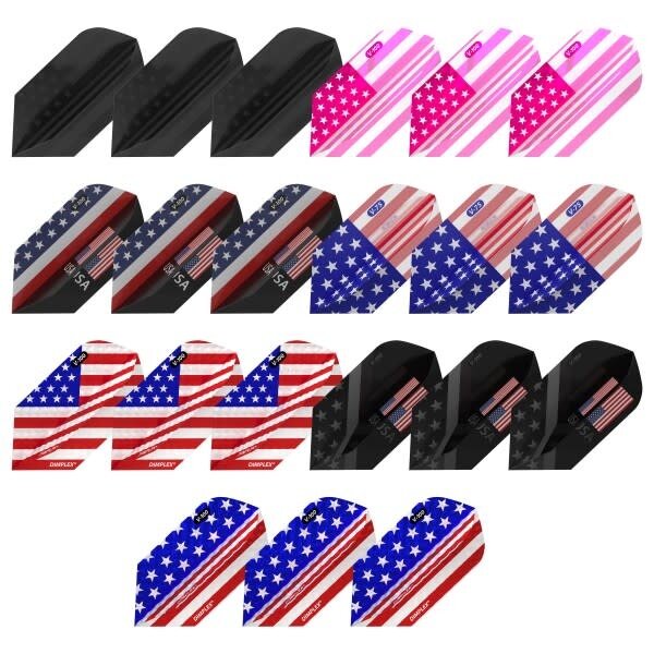 Viper Darts Viper Patriot Pack Dart Flights Assorted Weight Variety Pack Slim American Flag
