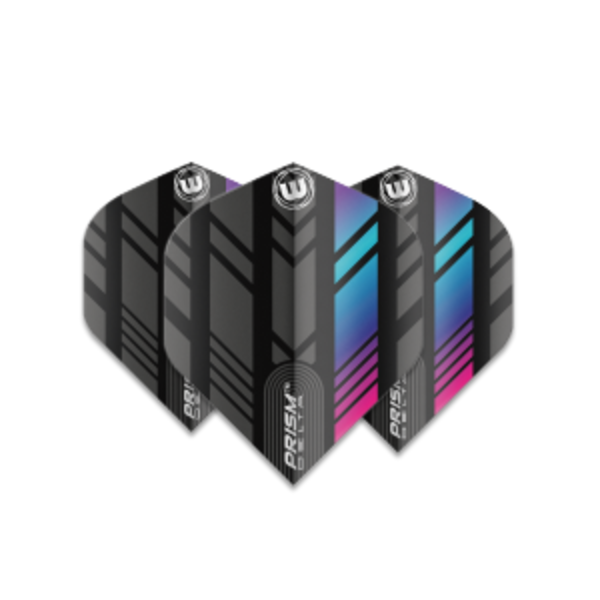 Winmau Darts Winmau Prism Delta Black and Rainbow 212 Dart Flights