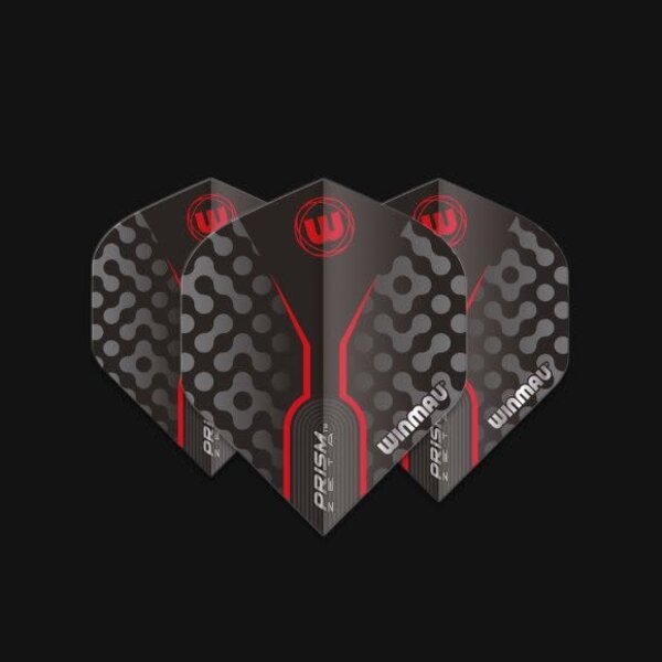 Winmau Darts Winmau Prism Zeta Black Grey and Red 306 Standard Dart Flights