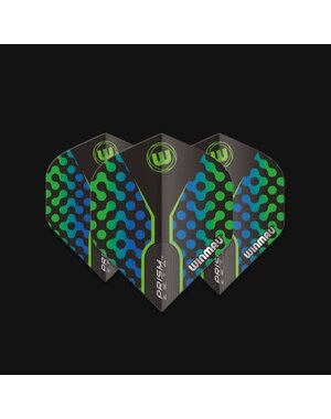 Winmau Darts Winmau Prism Zeta Black Blue and Green 309 Standard Dart Flights