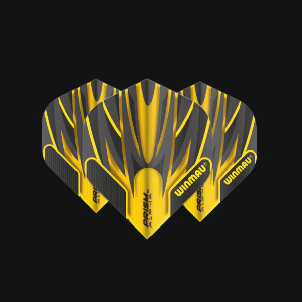 Winmau Darts Winmau Prism Alpha Black and Yellow 162 Standard Dart Flights