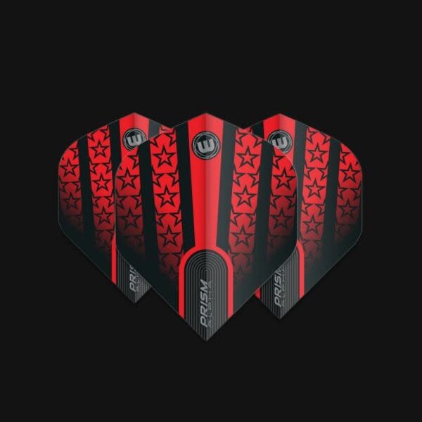 Winmau Darts Winmau Prism Alpha Red with Black Stars 178 Standard Dart Flights