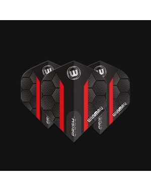 Winmau Darts Winmau Prism Alpha Black and Red Hexagon 182 Standard Dart Flights