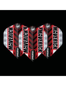 Winmau Darts Winmau Prism Alpha Grey and Red Maverick 197 Standard Dart Flights