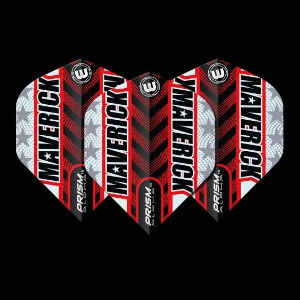 Winmau Darts Winmau Prism Alpha Grey and Red Maverick 197 Standard Dart Flights