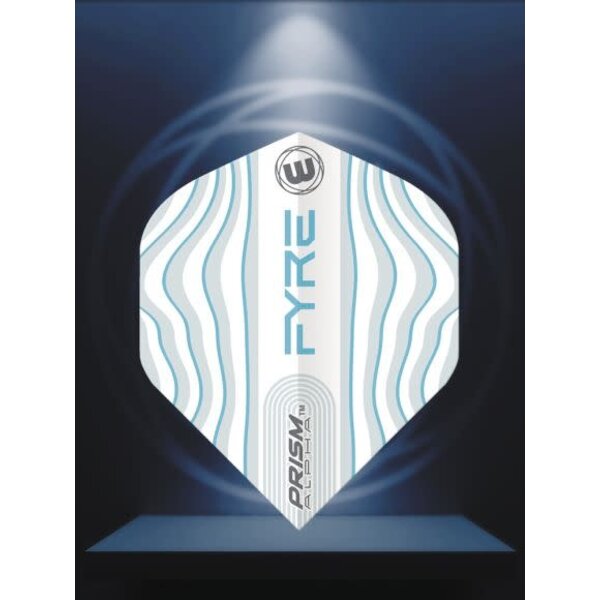 Winmau Darts Winmau Prism Alpha White Aqua and Blue Fyre 707 Standard Dart Flights