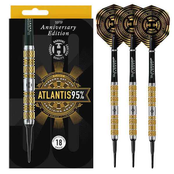 Harrows Darts Harrows Atlantis 95% 50th Anniversary 18g Soft Tip Darts