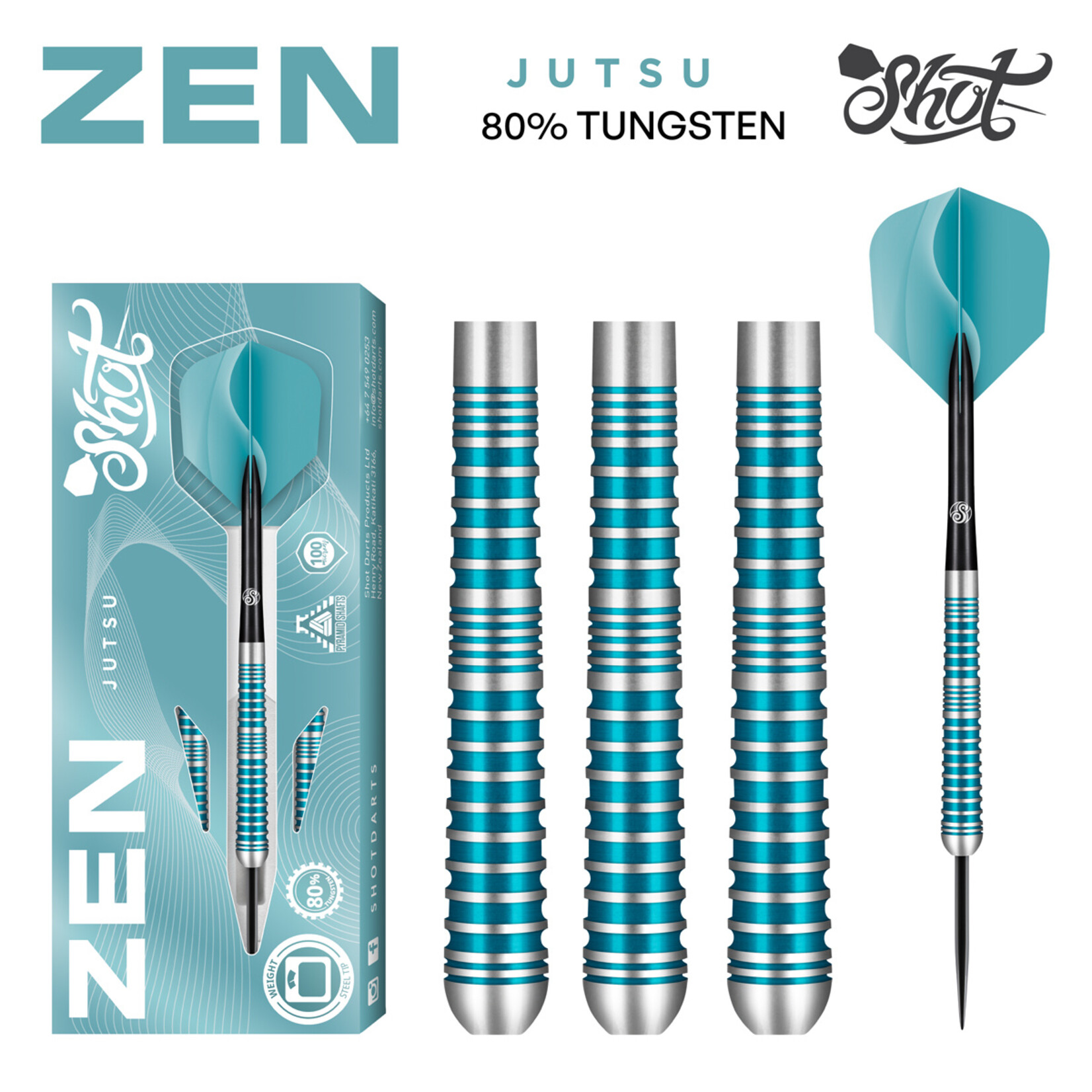 SHOT DARTS Shot Zen Jutsu 2.0 80% Tungsten Steel Tip Dart Set
