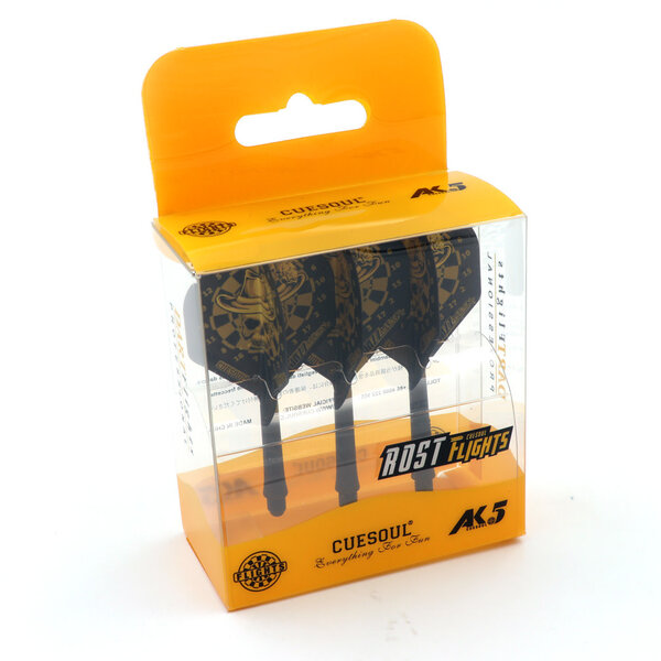 CueSoul CueSoul AK5 Jazz Metal Gold Skull on Dartboard Black Medium Dart Flights