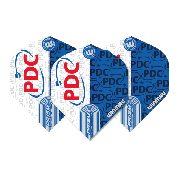 Winmau Darts Winmau Prism Zeta Extra Thick White and Blue PDC Standard Dart Flights
