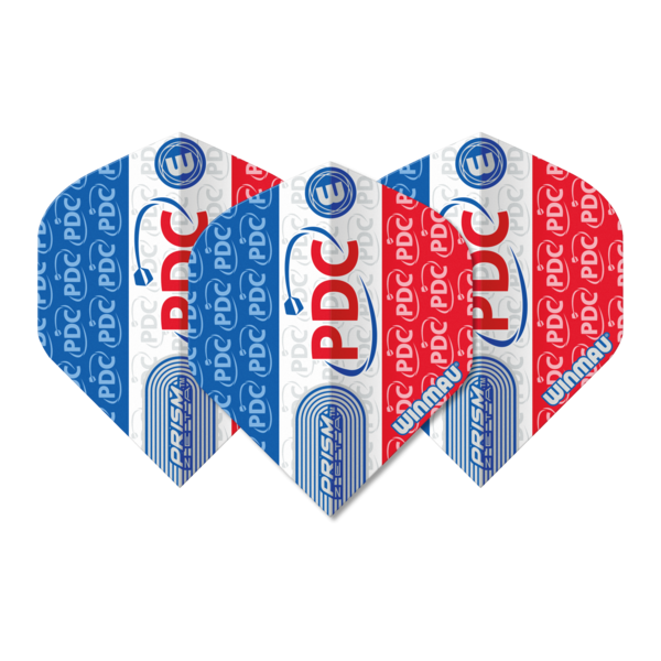 Winmau Darts Winmau Prism Zeta Extra Thick Red Blue and White PDC 324 Standard Dart Flights