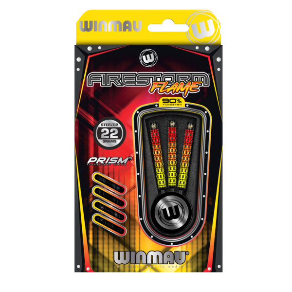 Winmau Darts Winmau Firestorm Flame Parallel Steel Tip Darts