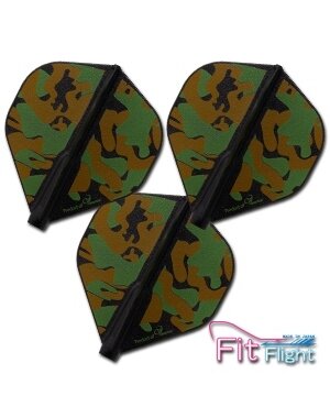 COSMO DARTS Cosmo Fit Flight Liquid Camo A Dark Black Standard Dart Flights