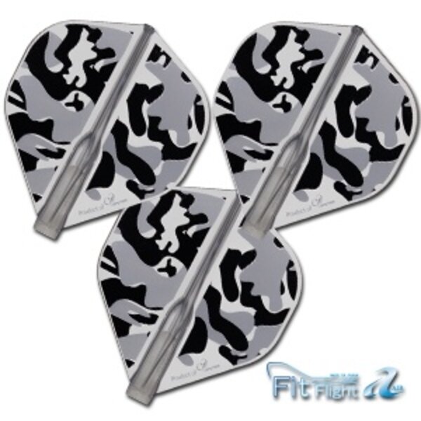 COSMO DARTS Cosmo Fit Flight Air Liquid Camo B Black Standard Dart Flights