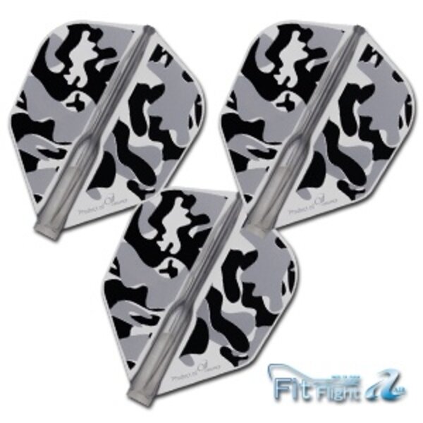 COSMO DARTS Cosmo Fit Flight Air Liquid Camo B Black Shape Dart Flights