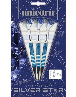 Unicorn Darts Unicorn Gary Anderson Silver Star Blue 80% Soft Tip Darts