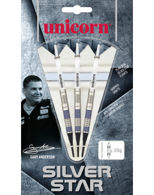 Unicorn Darts Unicorn Gary Anderson Silver Star 80%  Style 3 Soft Tip Darts