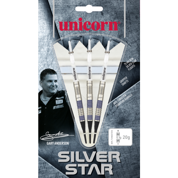 Unicorn Darts Unicorn Gary Anderson Silver Star 80%  Style 4 Soft Tip Darts