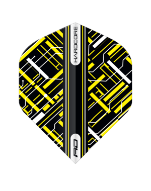 RED DRAGON Red Dragon Hardcore Black and Yellow Radical  Standard Dart Flights