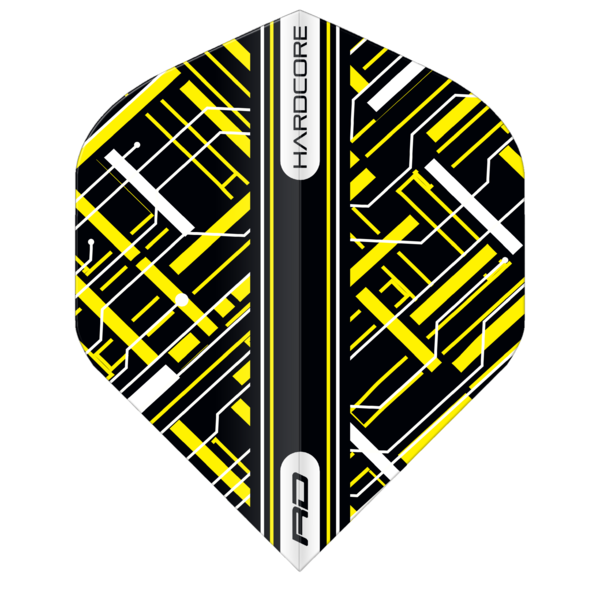RED DRAGON Red Dragon Hardcore Black and Yellow Radical  Standard Dart Flights