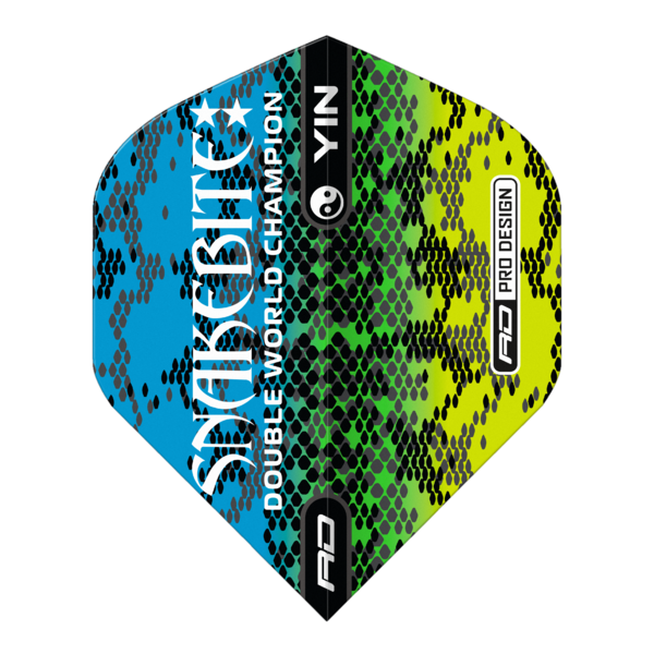 RED DRAGON Red Dragon Players Yin Yang Peter Wright Green and Blue Standard Dart Flights