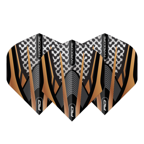 RED DRAGON Red Dragon Hardcore Premium Black and Gold Standard Dart Flights