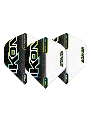 RED DRAGON Red Dragon Hardcore Radical Ikon Black and White Standard Dart Flights