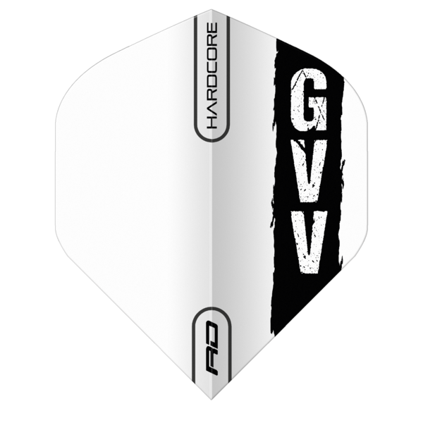 RED DRAGON Red Dragon Players Extra Thick Gian van Veen  White and Black Standard Dart Flights