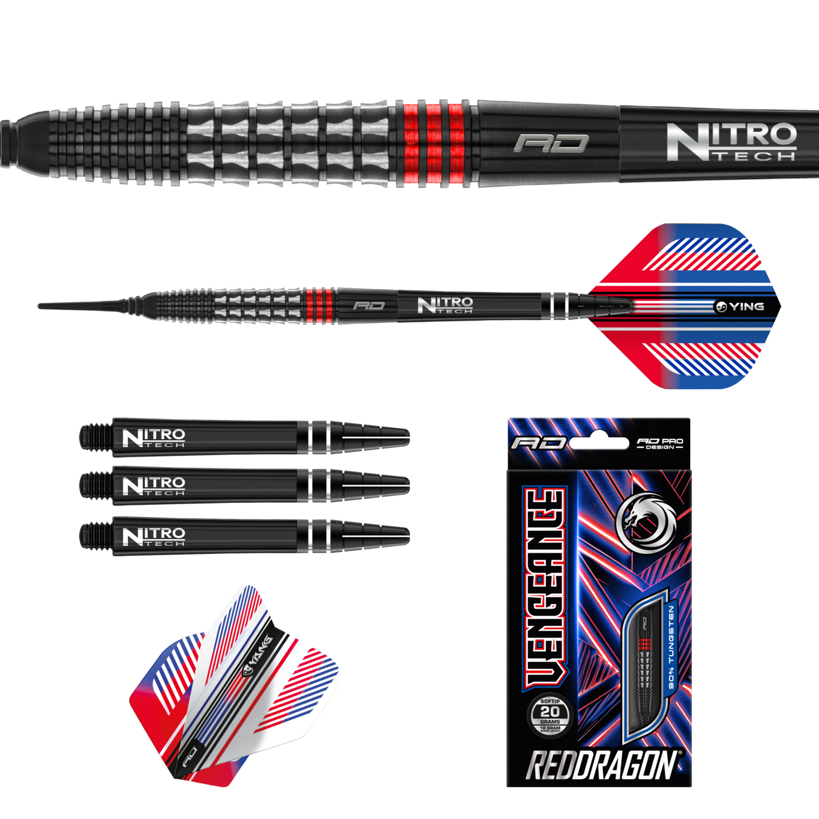 RED DRAGON Red Dragon Vengeance Red 20 Soft Tip Darts