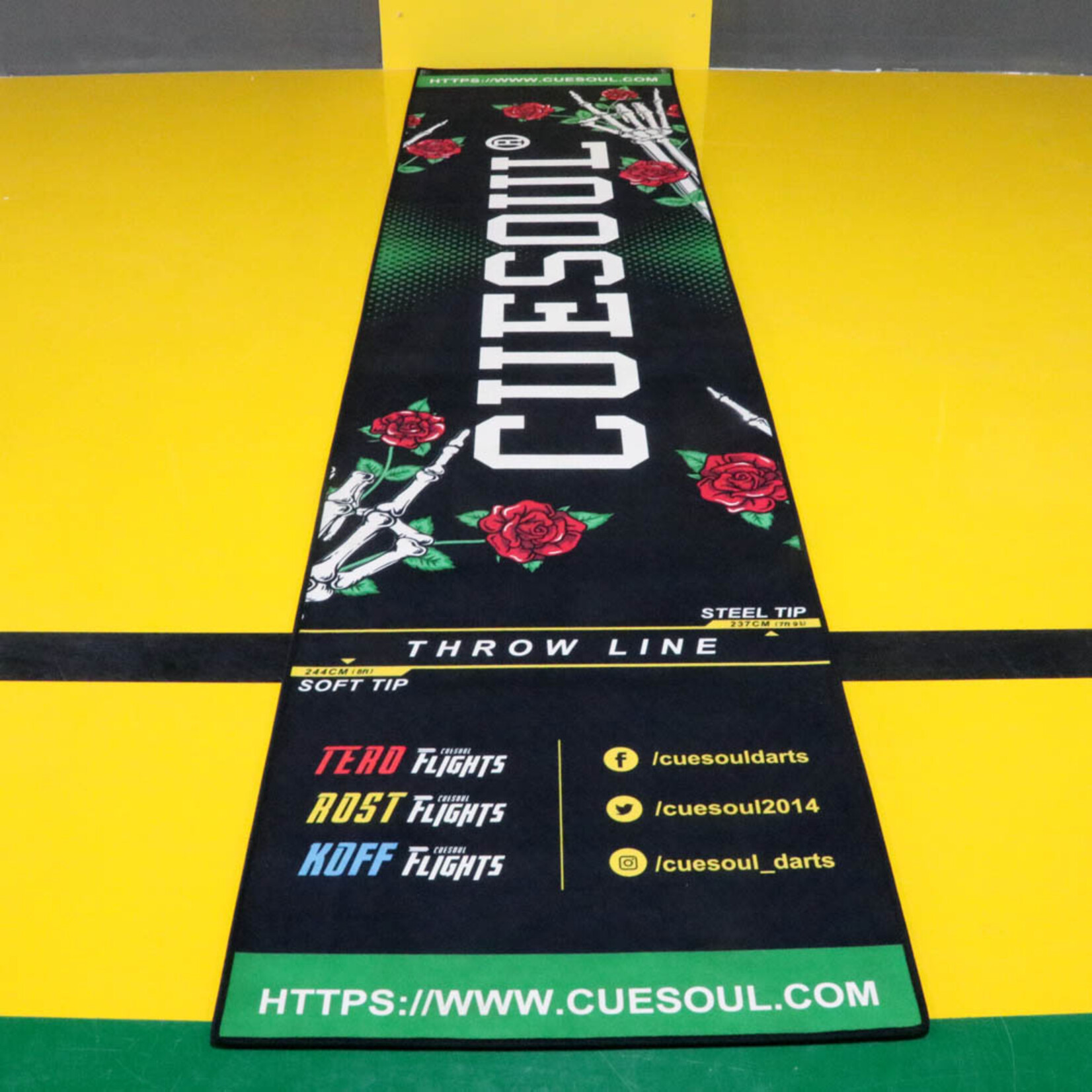 CueSoul CUESOUL Light Weight Darts Mat, Rose & Skeleton
