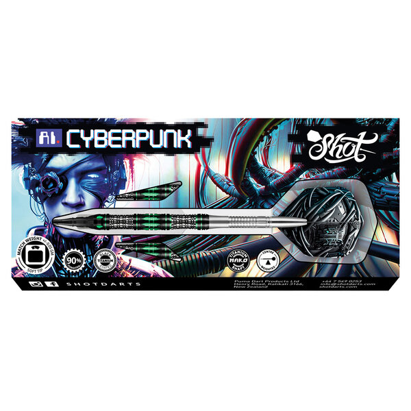 SHOT DARTS Shot AI Cyberpunk 90% Soft Tip Darts 20g