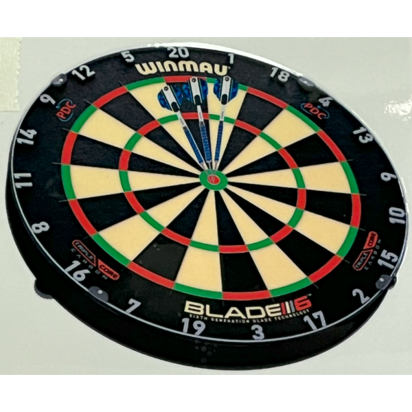 Darting Around Winmau Blade 6 Tri-Core 6  6-Bulls Sticker 4x4