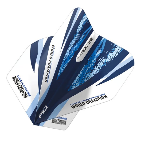 RED DRAGON Red Dragon Luke Humphries White & Blue Hardcore Standard Dart Flights