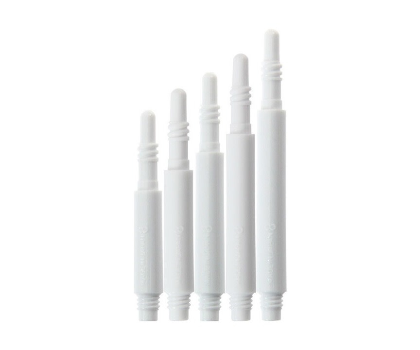 8 Flight White Regular 22.5mm Spinning Shafts DARTING AROUND LLC