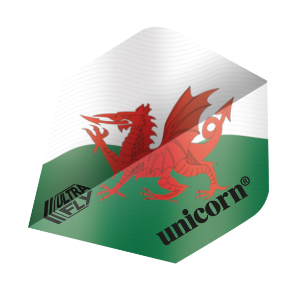Unicorn Darts Unicorn Ultrafly .100 Wales Flag Dart Flights Plus