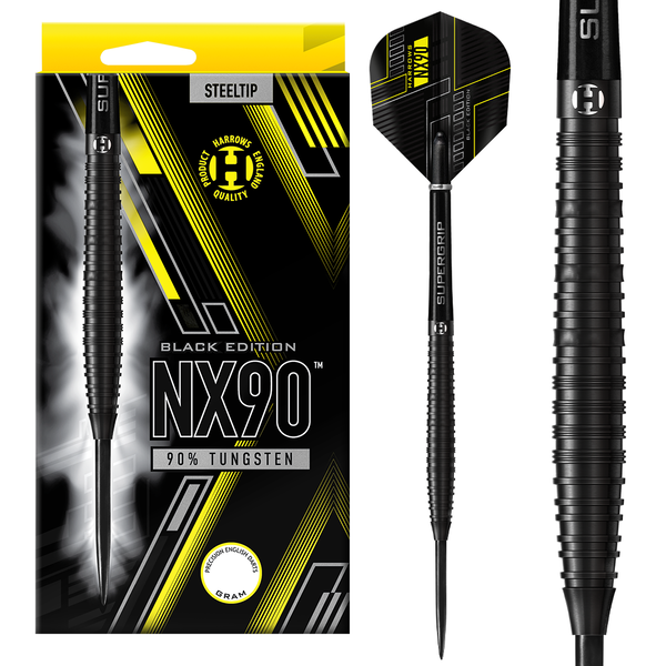 Harrows Darts Harrows NX90 Black Edition 90% Steel Tip Darts