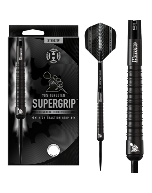 Harrows Darts Harrows Supergrip Black Edition 90% Steel Tip Darts
