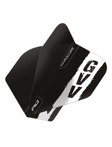 RED DRAGON Red Dragon Gian van Veen Black with GVV Logo Hardcore Standard Dart Flights