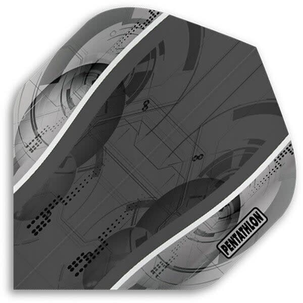 PENTATHLON Pentathlon Smoke Silver Edge Standard Dart Flights - 5 Sets