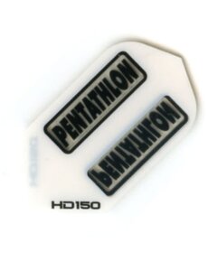 PENTATHLON Pentathlon HD150 White Slim 150 Micron Thick Dart Flights - 5 Sets